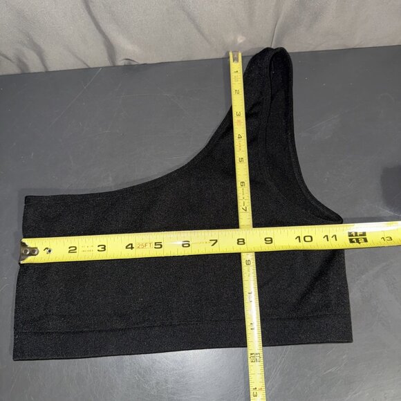 ANWND Cropped Tank top Women's S/M One Cold Shoulder Black - Picture 3 of 4